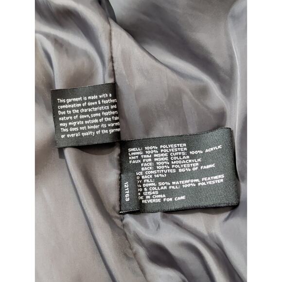 London Fog Women's LG Puffer Jacket Coat Gray Hooded Parka Down And Feather Fill - Picture 5 of 12